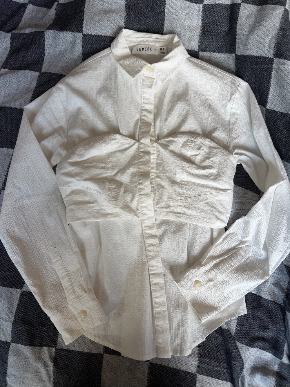 Sovere White Long-Sleeve Textured Dress Shirt